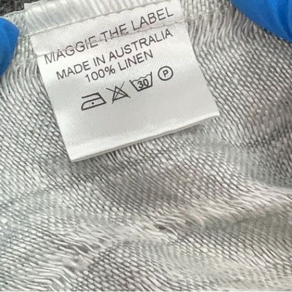 Maggie The Label 100% Linen Stevie Ruffled Wrap Dress Mint Grey Australia - Picture 5 of 12